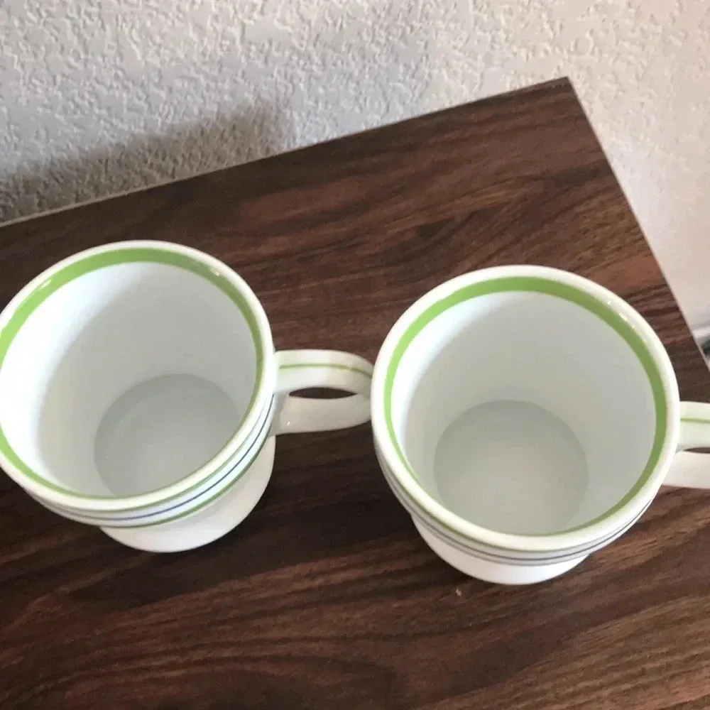 Starbucks 2007 Green Stripes Mug Set